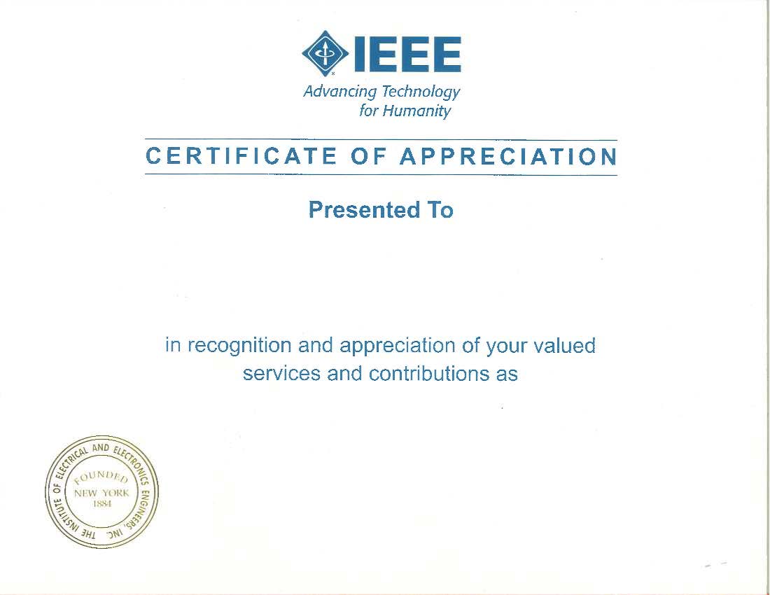 Certificate of Appreciate w/o Signiture