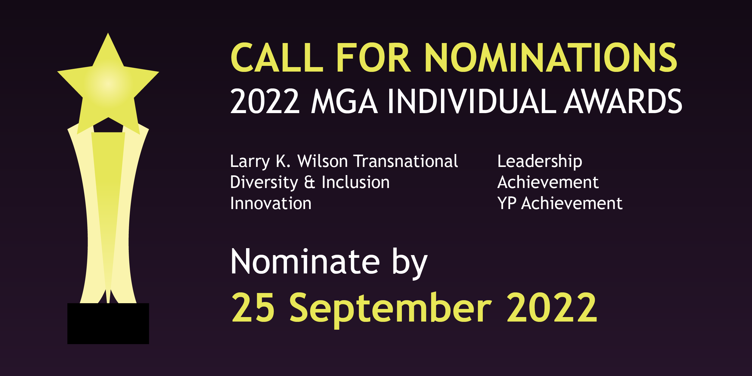 Call for Nominations, 2022 MGA Individual Awards