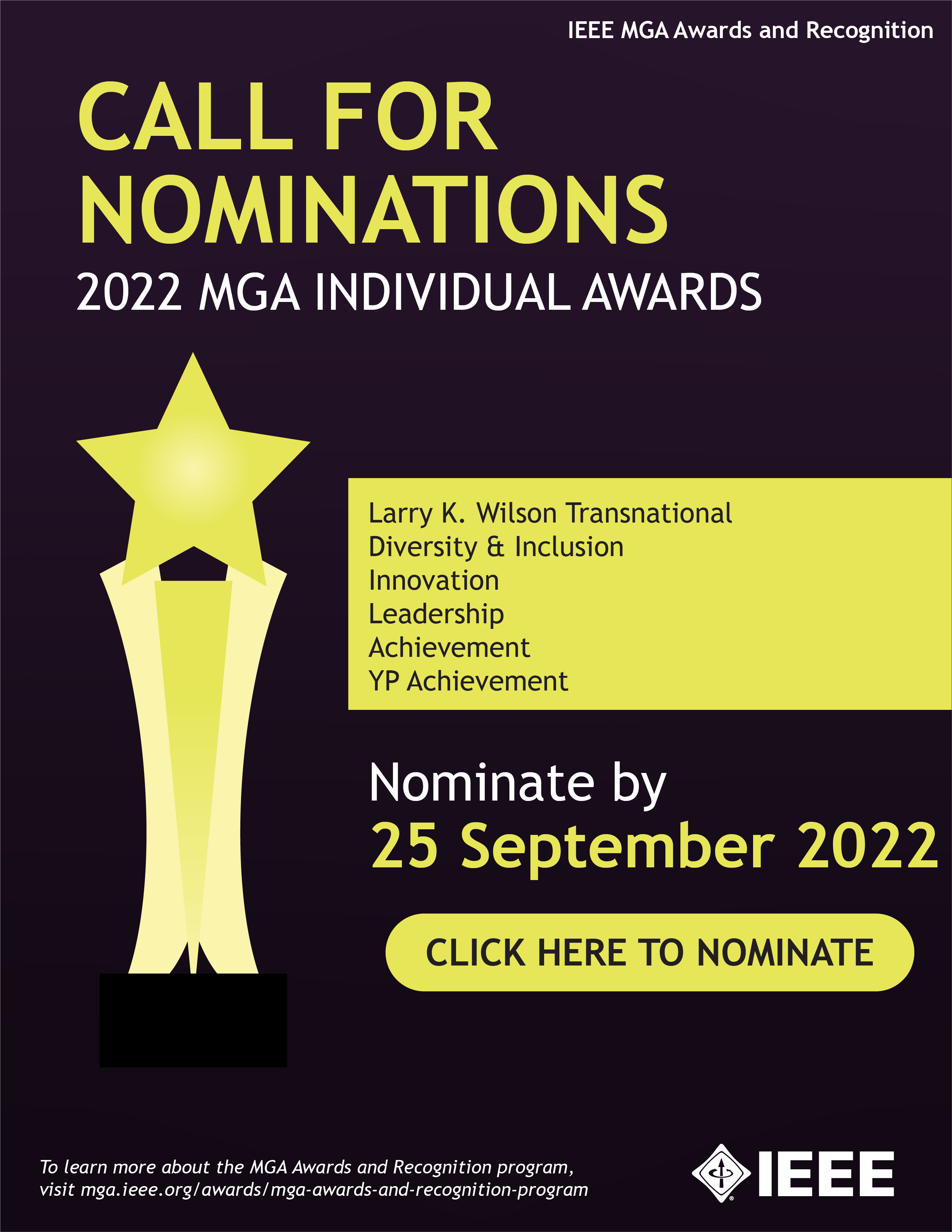 Call for Nominations, 2022 MGA Individual Awards