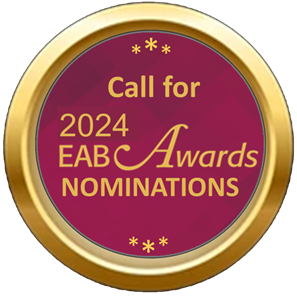 call for awards in a red and gold medallion