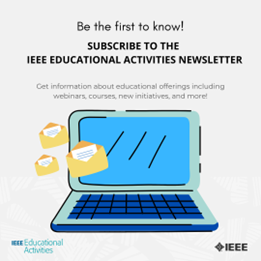 image of blue laptop, subscribe to IEEE edcuational activities newsletter
