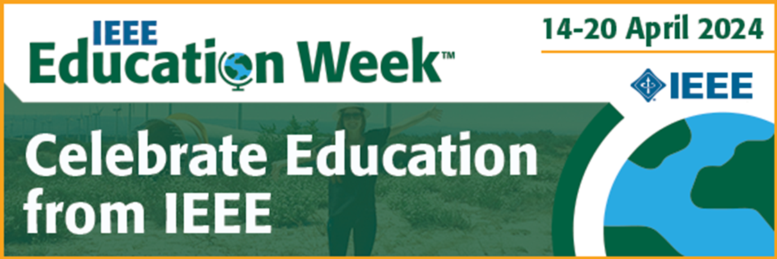 education week poster green, blue, and white