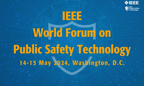 blue poster for IEEE world forum on public safety tech